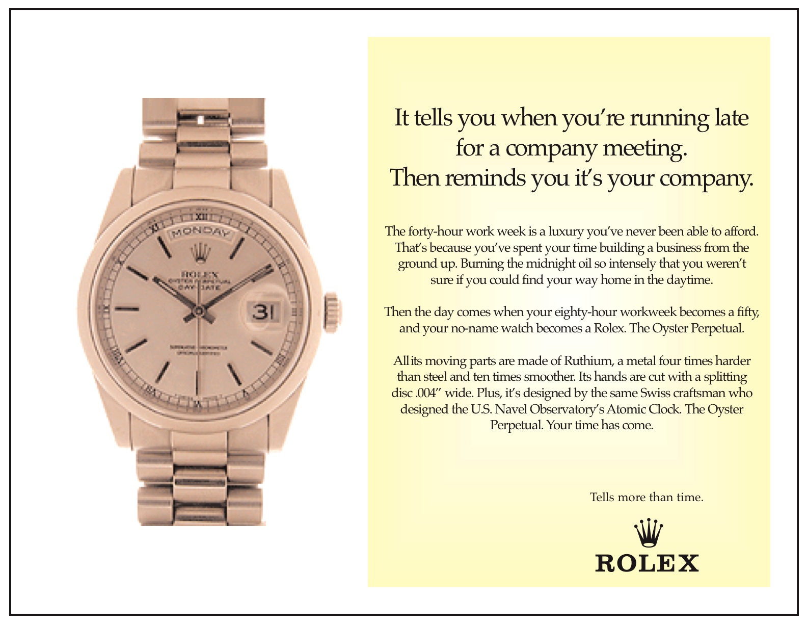 Rolex spec ad
